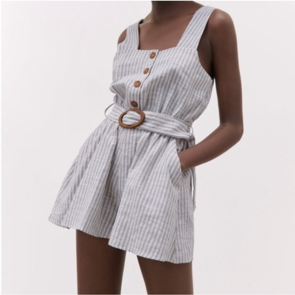 Pants - Zara Striped Romper NWT